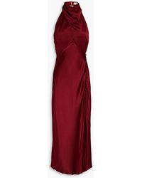 Nicholas - Aline Cutout Silk-satin Halterneck Midi Dress - Lyst