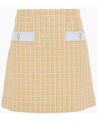 Sandro - Melle Button-embellished Metallic Cotton-blend Tweed Mini Skirt - Lyst