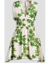 HANNAH - Isabella Printed Cotton And Silk-Blend Mini Dress - Lyst