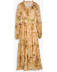 byTiMo - Ruffled Floral-print Organza Midi Dress - Lyst