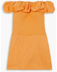 Bondi Born - Madeira Off-the-shoulder Ruffled Cotton-blend Poplin Mini Dress - Lyst