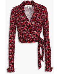 Diane von Furstenberg - Bobbie Printed Jersey Wrap Top - Lyst