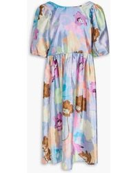 Stine Goya - Ursi Floral-print Crepe Midi Dress - Lyst