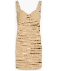 Nanushka - Maressa Crocheted Cotton-blend Mini Dress - Lyst