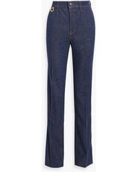 Zimmermann - Embroidered High-rise Straight-leg Jeans - Lyst