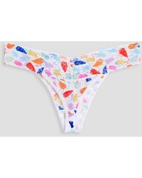 Hanky Panky - Signature Printed Stretch-lace Mid-rise Thong - Lyst