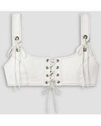 Monse - Lace-up Cotton-twill Bralette - Lyst