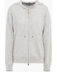 N.Peal Cashmere Mélange Cashmere Hoodie - Grey