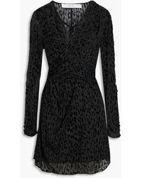 IRO - Layana Wrap-effect Devoré Silk-chiffon Mini Dress - Lyst