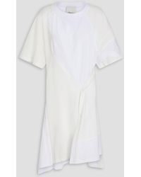 3.1 Phillip Lim - Asymmetric Button-detailed Cotton-jersey Dress - Lyst