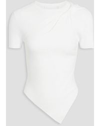 Helmut Lang - Asymmetric Twisted Ribbed-knit Top - Lyst