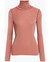 PS by Paul Smith Ribbed-knit Turtleneck Jumper - Pink