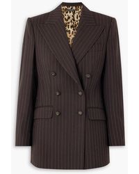 Dolce & Gabbana - Pinstriped Double-breasted Wool-twill Blazer - Lyst