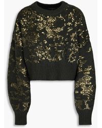 Rag & Bone - Cropped Sequin-embellished Wool-bend Sweater - Lyst
