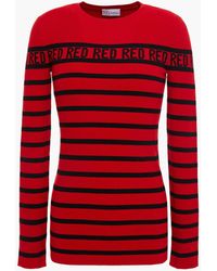 Red(V) - Ribbed Striped Intarsia-knit Sweater - Lyst