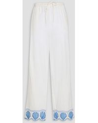 Rails - Embroidered Cotton And Linen-Blend Straight-Leg Jeans - Lyst
