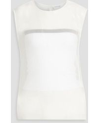Brunello Cucinelli - Bead-Embellished Silk-Organza Top - Lyst