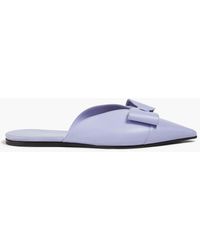 Emporio Armani - Bow-detailed Leather Slippers - Lyst