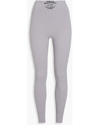 Stella McCartney - Printed Ribbed Stretch Cotton-blend Jersey leggings - Lyst