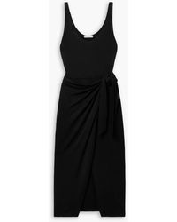 Vince - Wrap-effect Jersey Midi Dress - Lyst