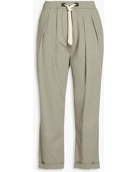 Brunello Cucinelli - Bead-embellished French Cotton-blend Terry Track Pants - Lyst