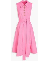 Carolina Herrera - Embellished Twill Midi Shirt Dress - Lyst