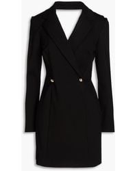 Sandro - Open-back Button-embellished Jersey Mini Tuxedo Dress - Lyst