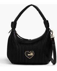 Love Moschino - Pleated Faux Textured-leather Shoulder Bag - Lyst
