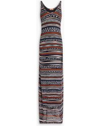 Missoni - Geripptes maxi-strickkleid in häkeloptik in space-dye-optik - Lyst