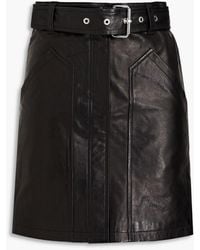 IRO - Rebi Belted Pebbled-leather Mini Skirt - Lyst