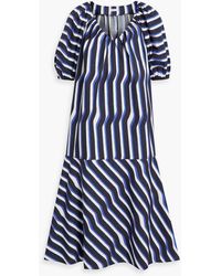 Iris & Ink - Esme Striped Organic Cotton-poplin Midi Dress - Lyst