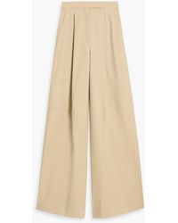 Max Mara - Avoriaz Pleated Cotton-Blend Wide-Leg Pants - Lyst