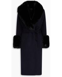 Maje - Wool-Blend Felt Coat - Lyst
