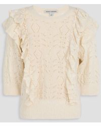 Autumn Cashmere - Ruffled Sequin-Embellished Pointelle-Knit Cashmere-Blend Sweater - Lyst