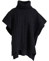 See By Chloé Cable-knit Wool-blend Poncho - Grey