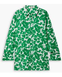 Diane von Furstenberg - Caleb Oversized Printed Cotton-blend Shirt - Lyst