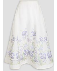 Zimmermann - Floral-print Linen And Silk-blend Organza Maxi Skirt - Lyst