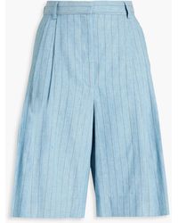 Day Birger et Mikkelsen - Gordon Pleated Pinstriped Linen-blend Twill Shorts - Lyst