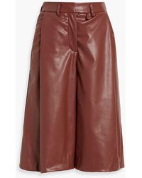 Palmer//Harding - Entwine Pleated Faux Leather Shorts - Lyst
