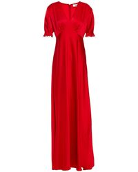 Diane von Furstenberg Avianna Shir Satin Gown - Red