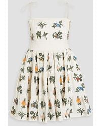 Agua Bendita - Lima ranas minikleid aus leinen mit stickereien - Lyst