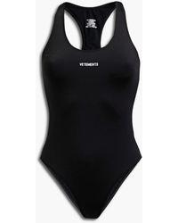 Vetements Cutout Printed Swimsuit - Black