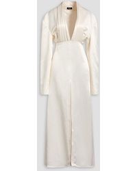 A.W.A.K.E. MODE - Pleated Satin Maxi Dress - Lyst