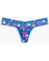 Hanky Panky - Floral-print Stretch-lace Low-rise Thong - Lyst