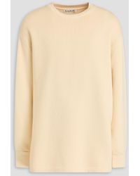 Acne Studios - Embroidered Ribbed Cotton-fleece Sweatshirt - Lyst