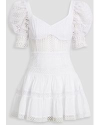 Charo Ruiz - Katharine Guipure Lace And Cotton-blend Voile Mini Dress - Lyst