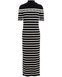 RED Valentino - Jacquard-trimmed Ribbed-knit Midi Dress - Lyst