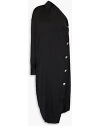 Acne Studios - One-sleeve Asymmetric Satin Midi Dress - Lyst