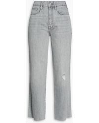 FRAME - Le jane hoch sitzende cropped jeans mit geradem bein in distressed-optik - Lyst