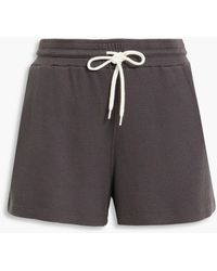 Monrow Waffle-knit Stretch Cotton And Modal-blend Shorts - Grey